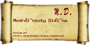 Modránszky Diána névjegykártya