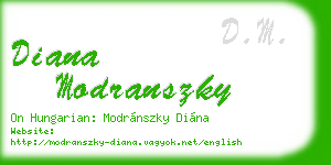 diana modranszky business card