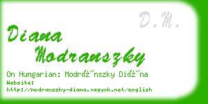 diana modranszky business card